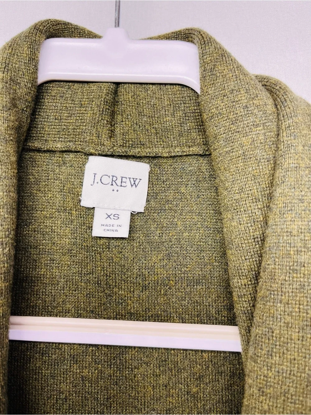 J. Crew Olive Open-Front Chelsea Cardigan